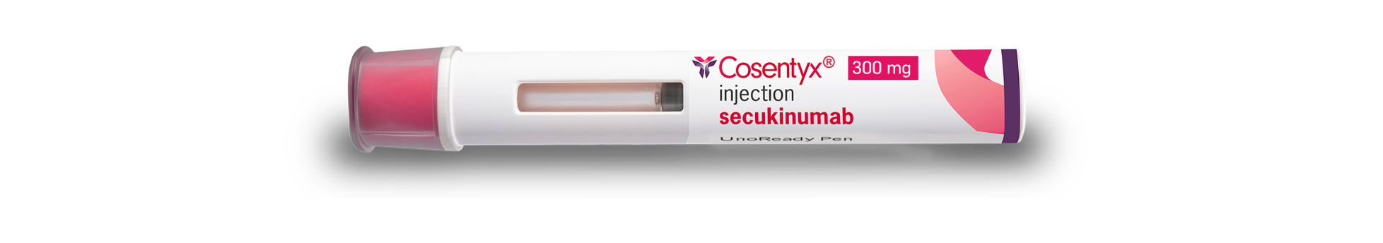 Image of the Cosentyx UnoReady® 300 mg pen.