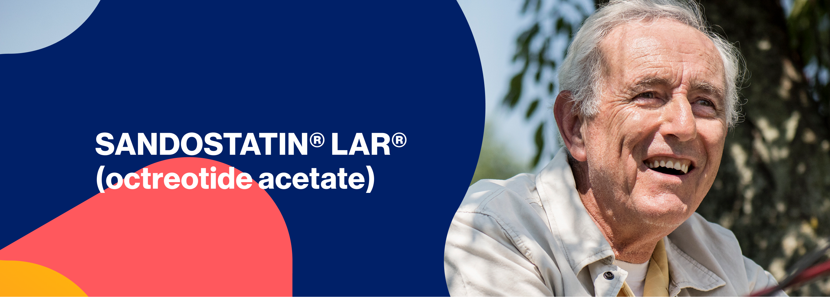 Hero banner. SANDOSTATIN® LAR® (octreotide acetate) logo.