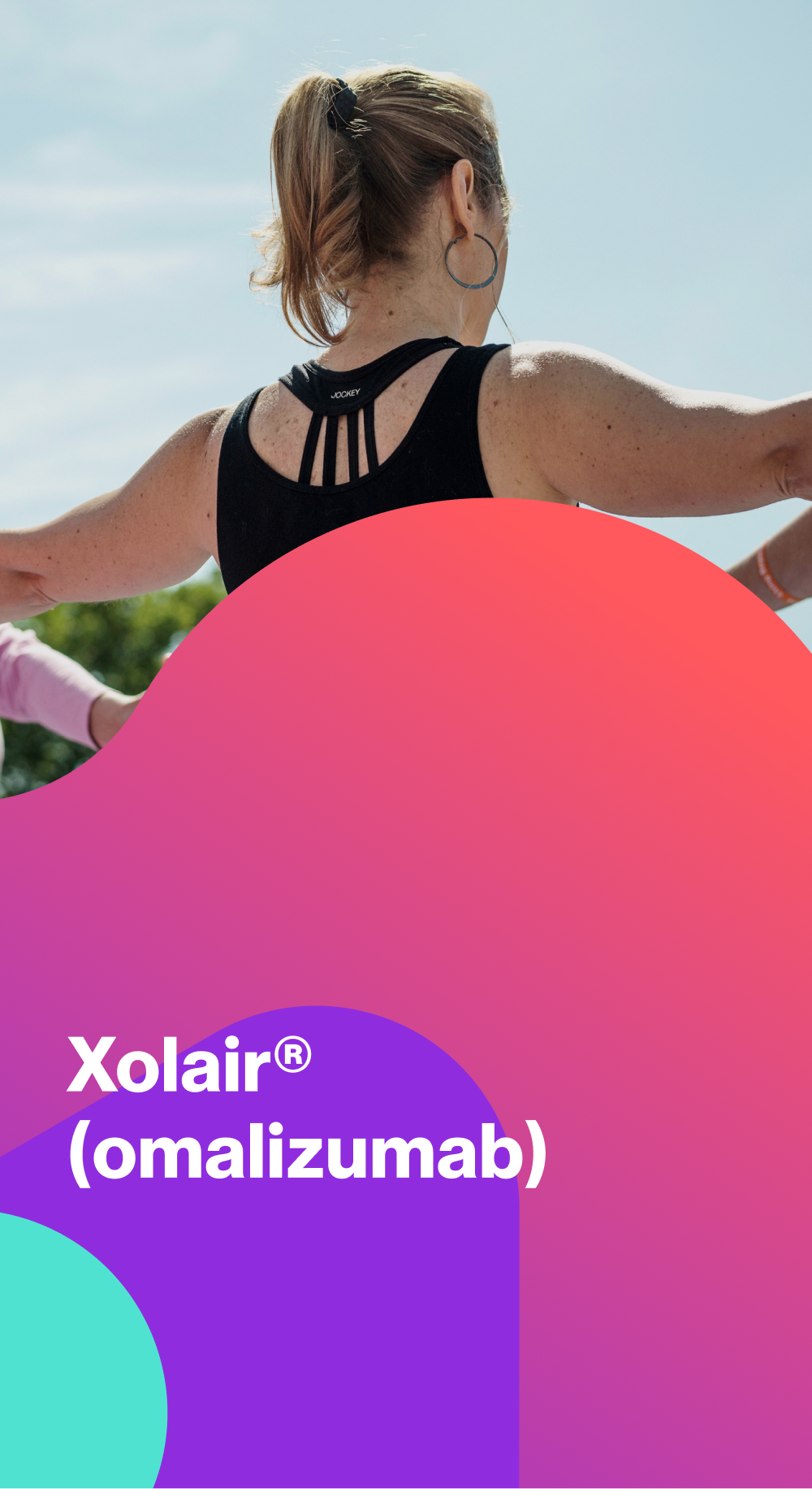 Hero banner. Xolair (omalizumab) logo.