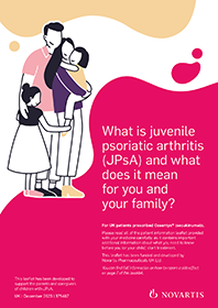 Preview image. Juvenile psoriatic arthritis leaflet.