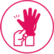 Icon of a rubber glove to represent latex.