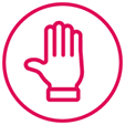 Icon of a hand representing contraindications.