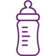 Icon of a bottle to represent feeding.