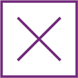 Icon of a check box with a cross.