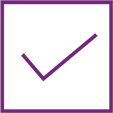 Icon of a check box with a tick.