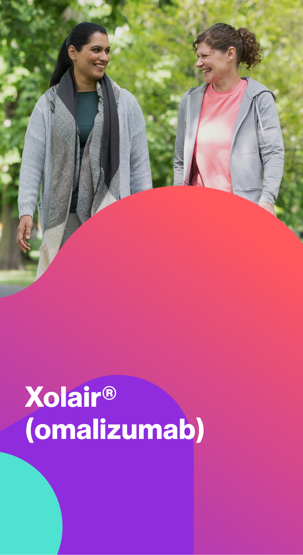 Hero banner. Xolair (omalizumab) logo.