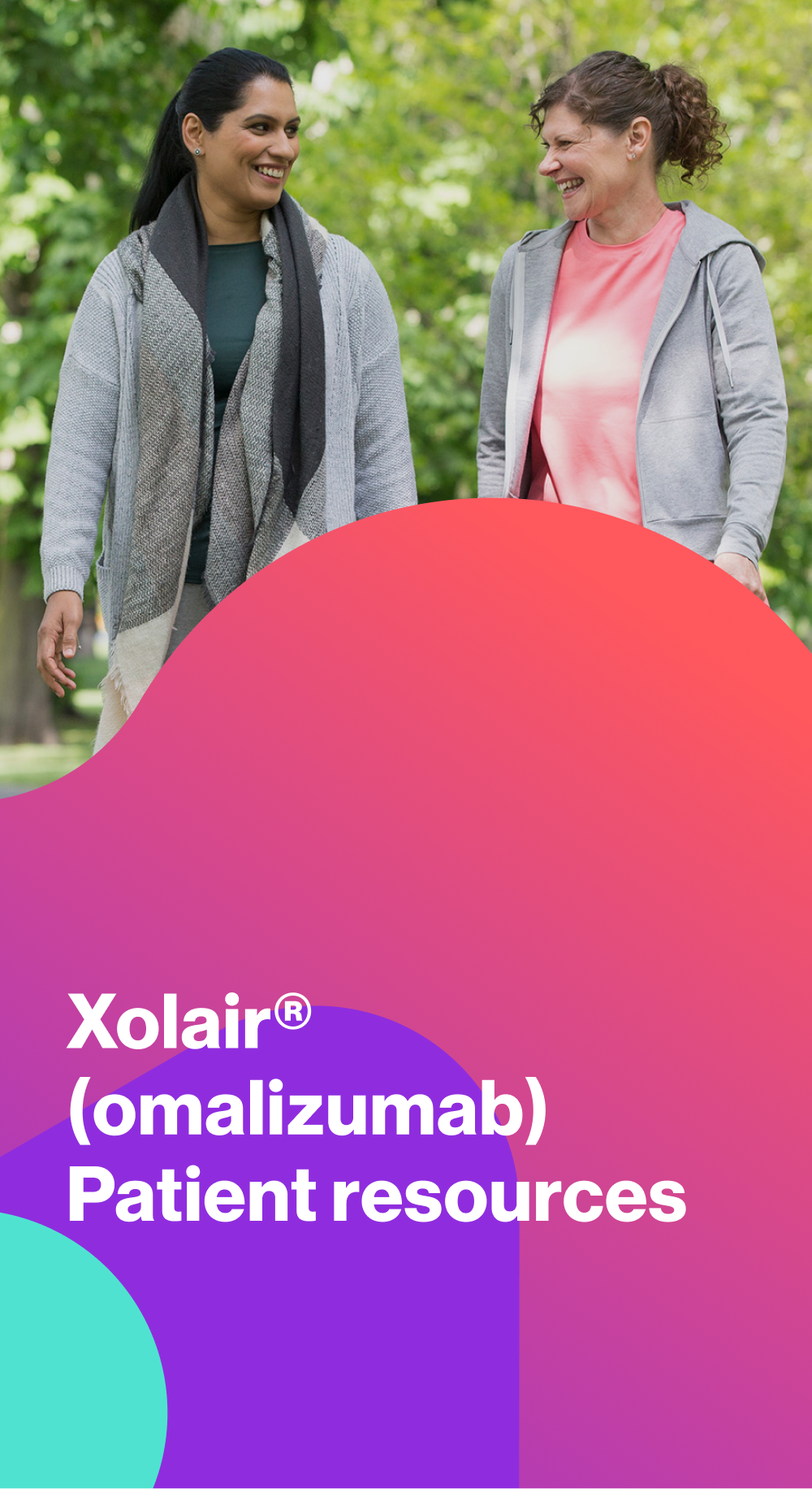 Hero banner. Xolair (omalizumab) logo.