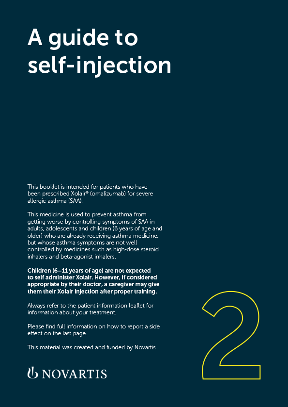 Preview image: Xolair patient self-administration online starter kit: a guide to self-injection PDF.