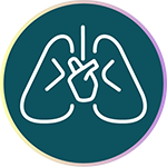 Icon of the lungs to represent shortness of breath.