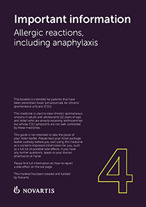 Preview image. Xolair patient self-administration online starter-kit: Important information PDF.