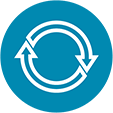 Icon of a continuous flow chart representing confirmed relapse.