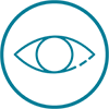 Icon of an eye to represent checking the solution visually before administration.