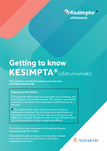 Preview image. 'Getting to know KESIMPTA®▼ Patient Welcome Booklet.